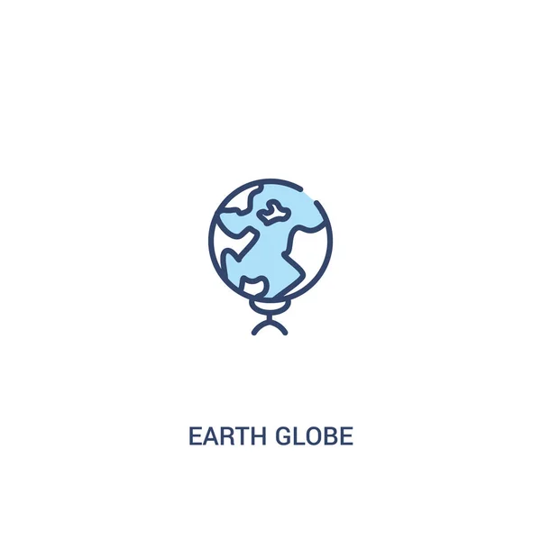 Conceito globo terrestre 2 ícone colorido. elemento de linha simples illustra — Vetor de Stock