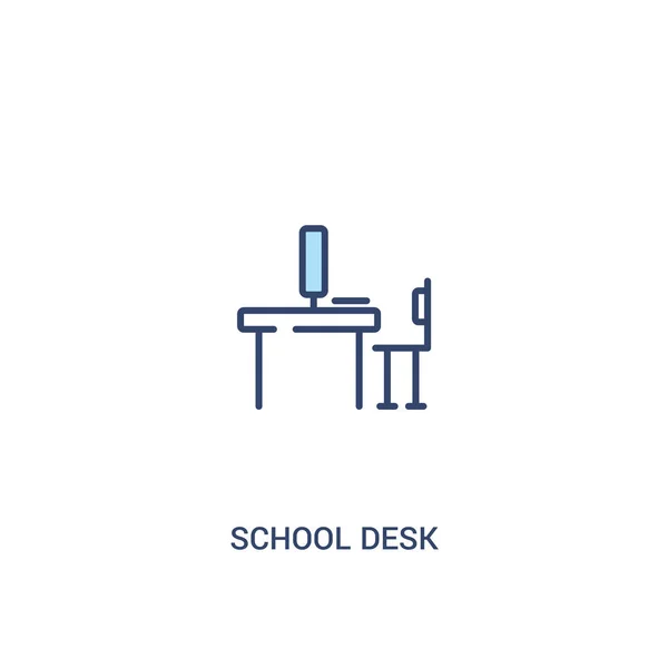 Школьный стол концепция 2 цветной значок. простая иллюстрация элемента строки — стоковый вектор