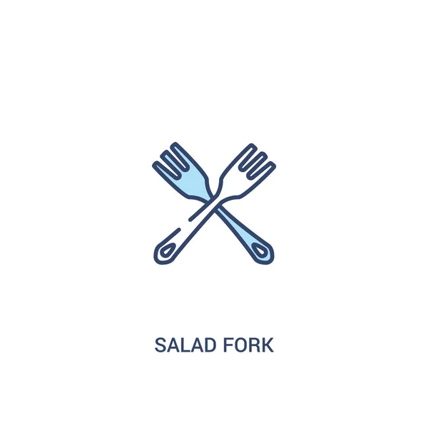 Conceito garfo salada 2 ícone colorido. elemento de linha simples ilustrat — Vetor de Stock