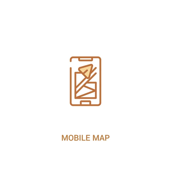 Mobile map concept 2 colored icon. simple line element illustrat — Stock Vector