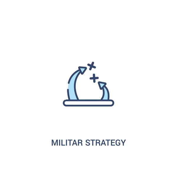Concepto de estrategia militar 2 icono de color. elemento de línea simple mal — Vector de stock