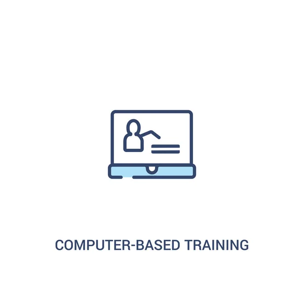 Computer-based training concept 2 gekleurd icoon. eenvoudige lijn elem — Stockvector