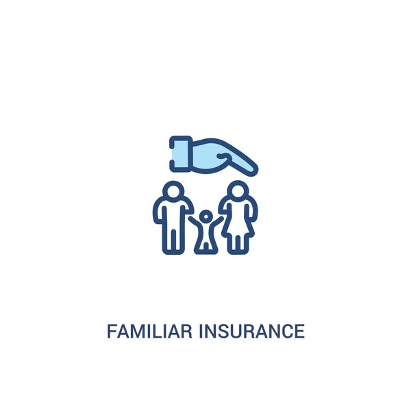 Concept d'assurance familier 2 icône de couleur. élément de ligne simple i — Image vectorielle