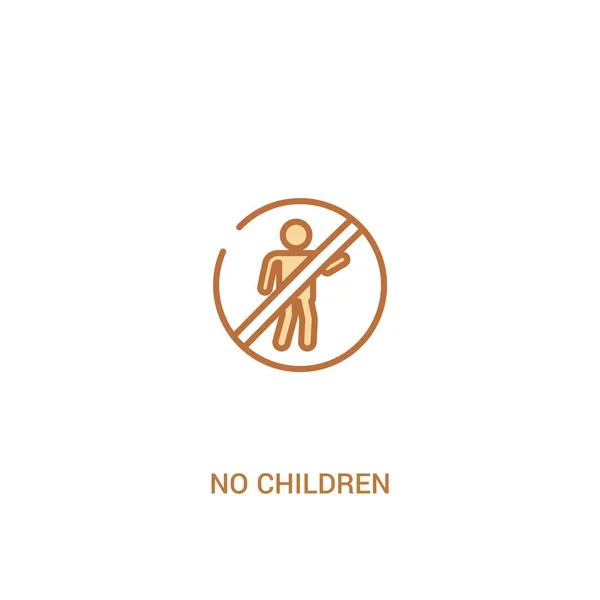 Keine Kinder Konzept 2 farbiges Symbol. einfaches Linienelement illustriert — Stockvektor