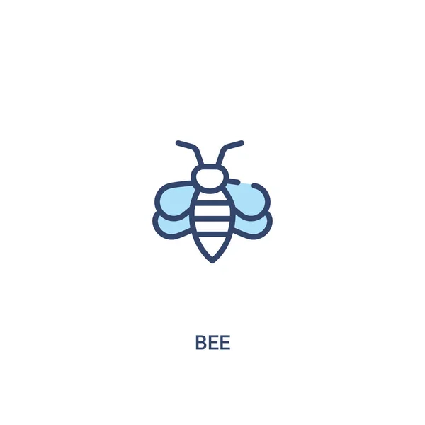Conceito abelha 2 ícone colorido. ilustração de elemento de linha simples. ou — Vetor de Stock