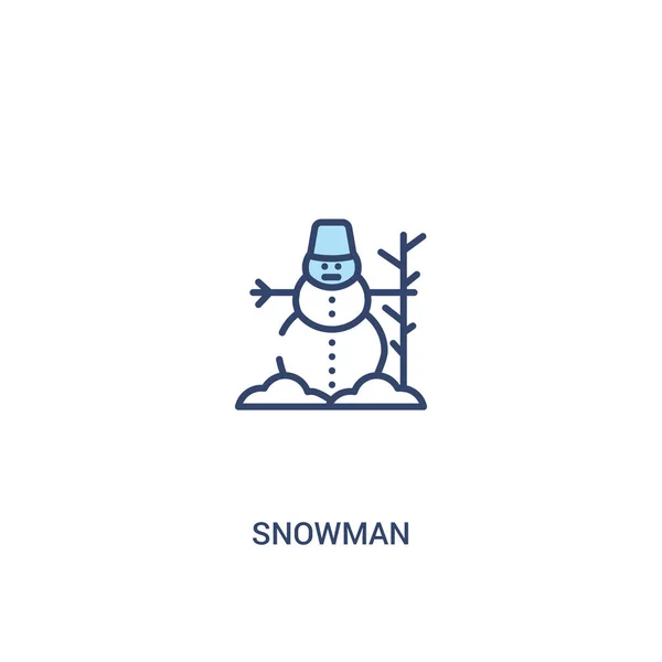 Schneemann-Konzept 2 farbiges Symbol. einfache Linienelement-Illustration — Stockvektor