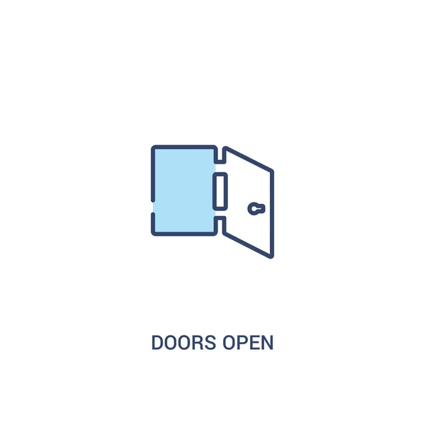 Dörrar öppna koncept 2 färgad ikon. enkelt linjeelement som illustrerar — Stock vektor