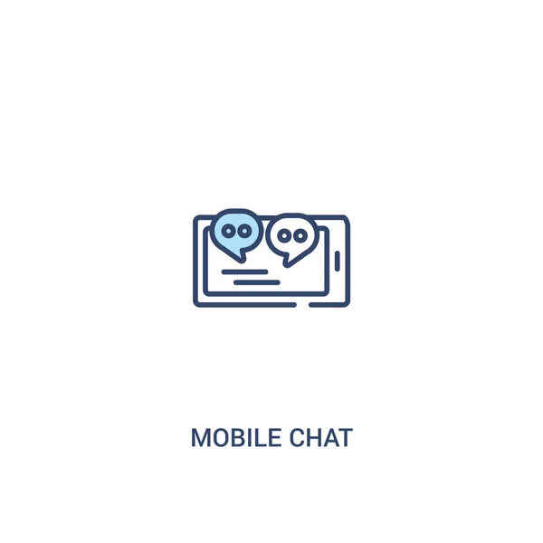 Conceito de chat móvel 2 ícone colorido. elemento de linha simples illustra —  Vetores de Stock