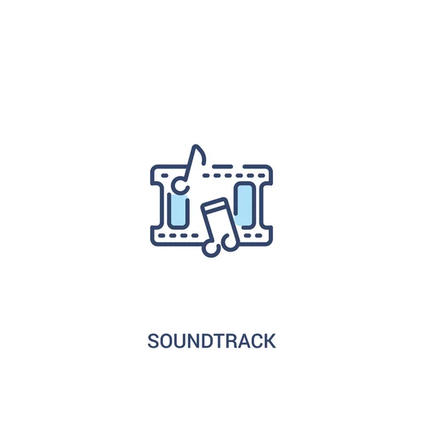 Conceito trilha sonora 2 ícone colorido. elemento de linha simples ilustrat — Vetor de Stock