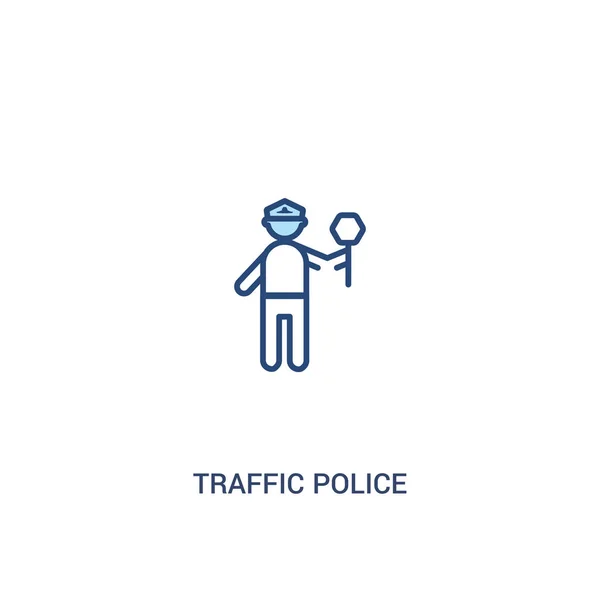 Concepto de policía de tráfico 2 icono de color. línea simple elemento illus — Vector de stock
