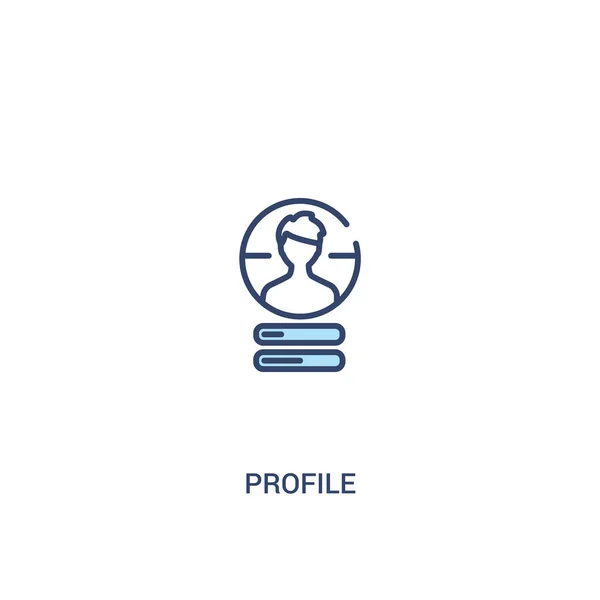 Konsep profil 2 ikon berwarna. ilustrasi elemen baris sederhana - Stok Vektor