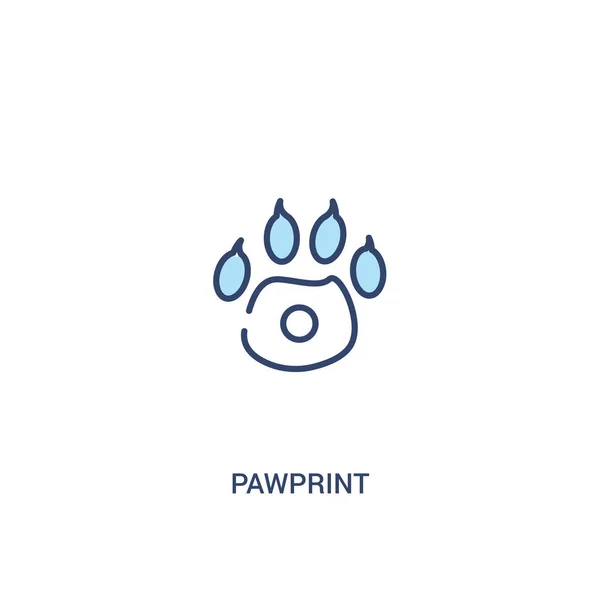 Conceito pawprint 2 ícone colorido. linha simples elemento ilustratio — Vetor de Stock
