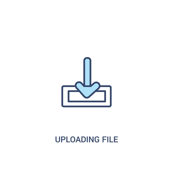 Uploading file concept 2 colored icon. simple line element illus — Stock Vector