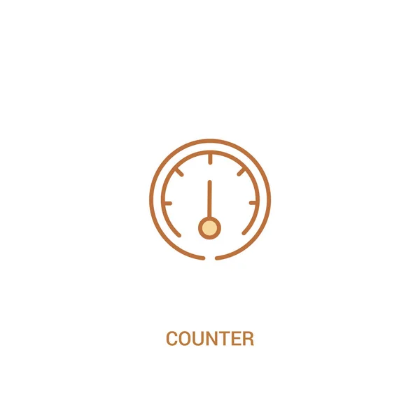 Counter concept 2 gekleurd pictogram. eenvoudige illustratie van het lijn element — Stockvector