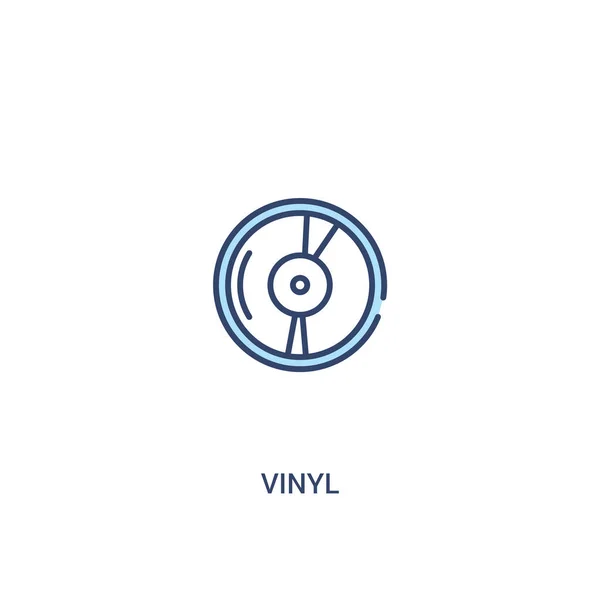 Vinyl concept 2 gekleurd pictogram. eenvoudige illustratie van het lijn element. — Stockvector