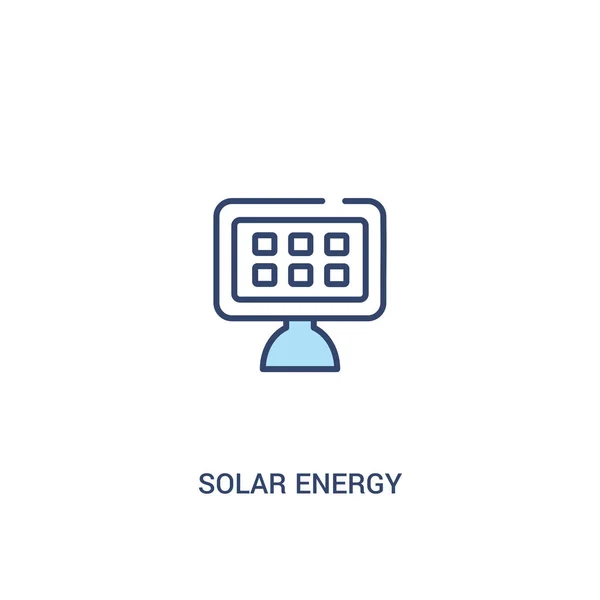 太陽エネルギーコンセプト2色のアイコン。単純な線要素のイラスト — ストックベクタ