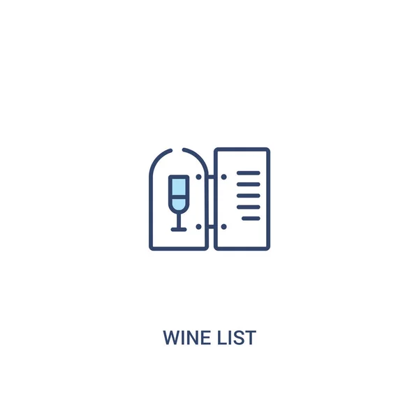 Concepto de la lista de vinos 2 icono de color. elemento de línea simple illustrati — Vector de stock