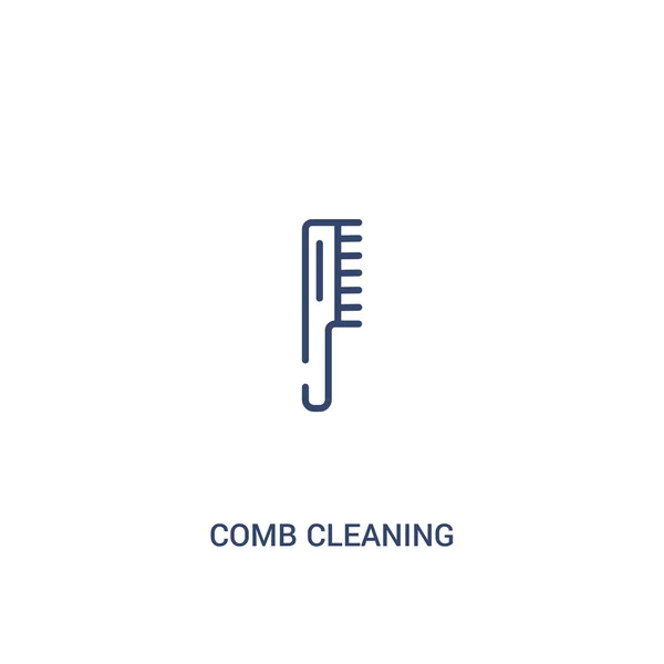 Comb cleaning concept 2 colored icon. simple line element illust — Stock Vector