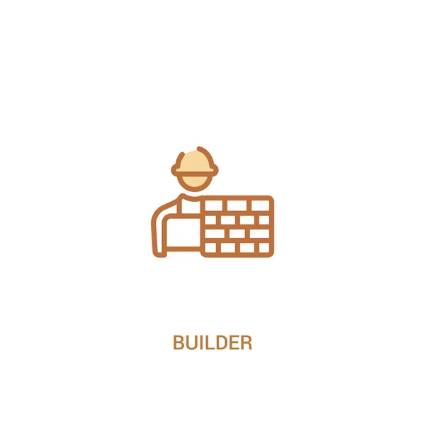Builder Concept 2 färgad ikon. enkel illustration av linjeelement — Stock vektor