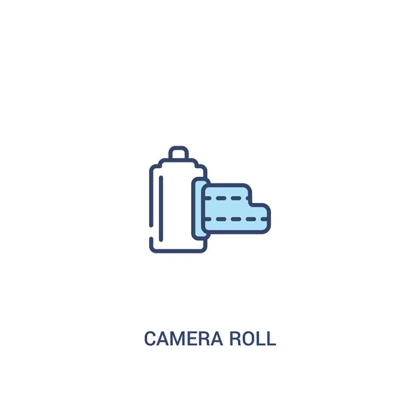 Concepto de rollo de cámara 2 icono de color. elemento de línea simple illustra — Vector de stock