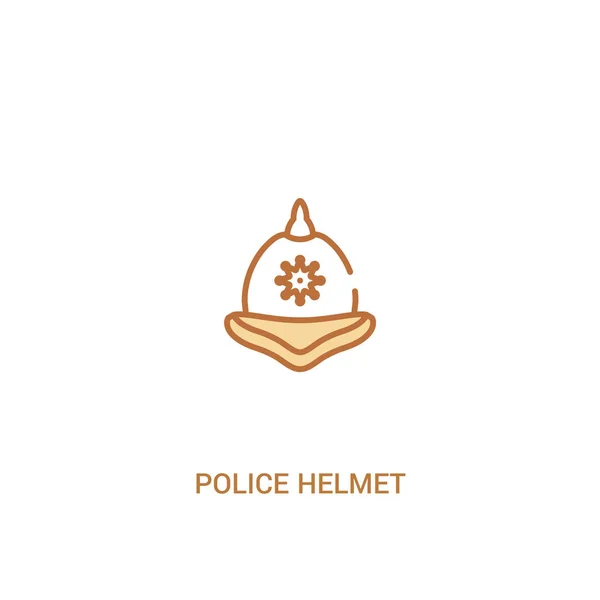 Casco polizia concetto 2 icona colorata. linea semplice elemento illust — Vettoriale Stock