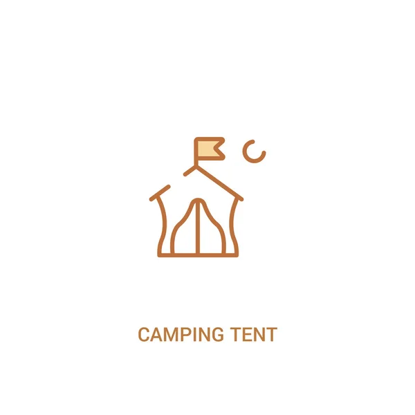 Концепция палатки для кемпинга 2 цветной значок. простой линейный элемент illustr — стоковый вектор