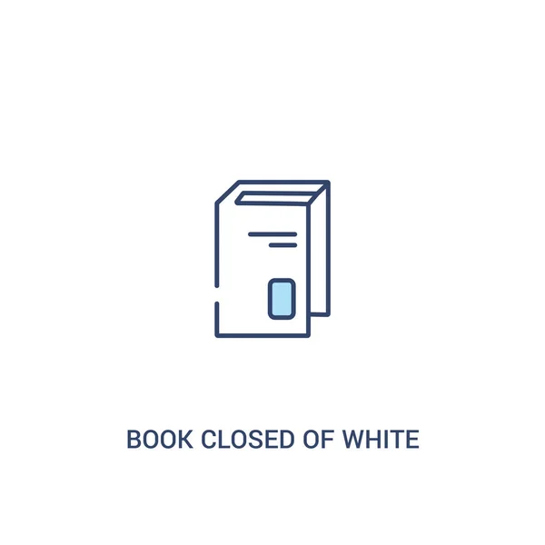 Kitap beyaz kapak kavramı 2 renkli simgesi kapalı. basit satır e — Stok Vektör