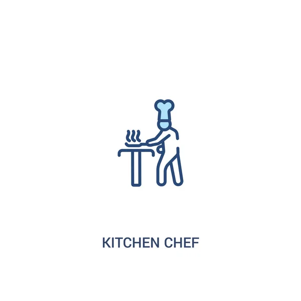 Küchenchef-Konzept 2 farbiges Symbol. einfaches Linienelement illustr — Stockvektor