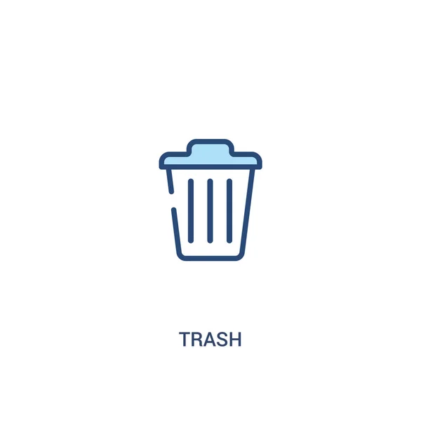 Trash-Konzept 2 farbiges Symbol. einfache Linienelement-Illustration. — Stockvektor