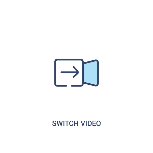 Cambiar el concepto de vídeo 2 icono de color. elemento de línea simple illustr — Vector de stock