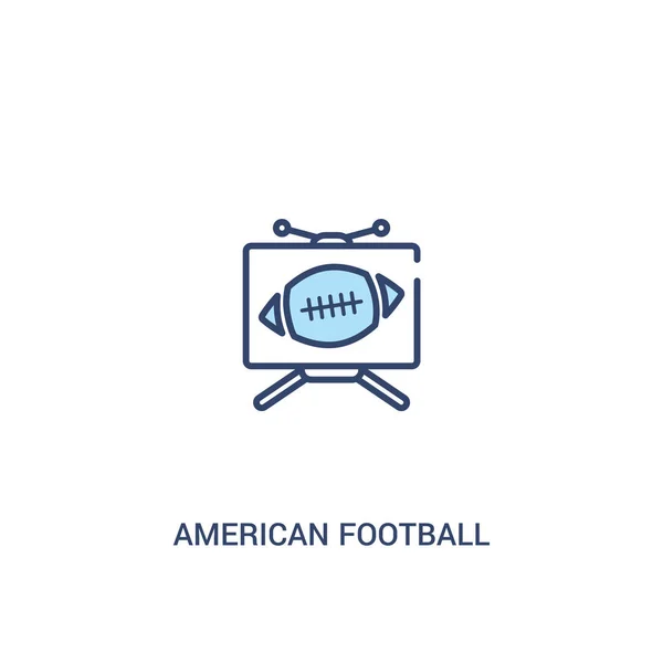Американское футбольное телевидение концепция 2 цветной значок. простая линия — стоковый вектор