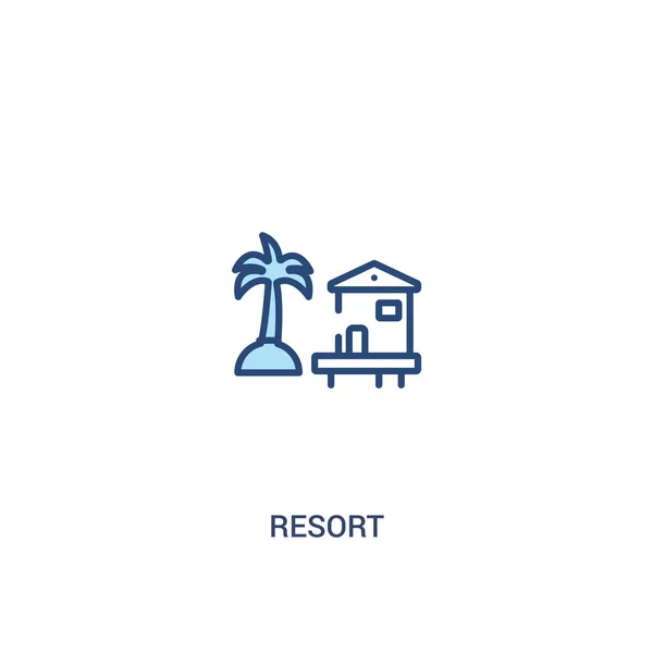 Conceito resort 2 ícone colorido. ilustração de elemento de linha simples . — Vetor de Stock