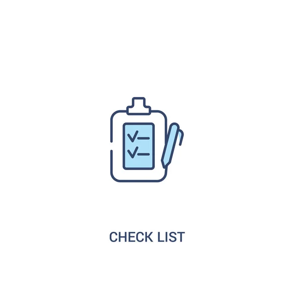 Check list concept 2 icône de couleur. simple illustration d'élément de ligne — Image vectorielle