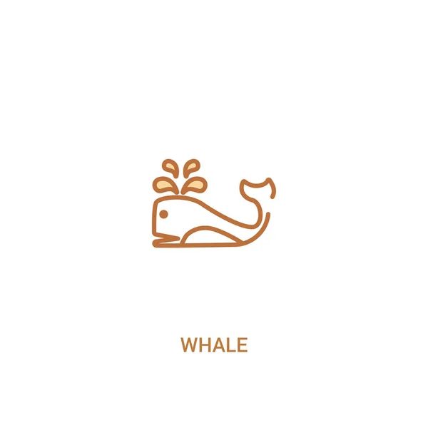 Concepto de ballena 2 icono de color. ilustración simple elemento de línea . — Vector de stock