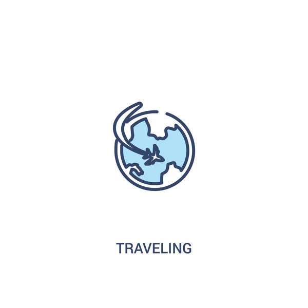 Traveling concept 2 colored icon. simple line element illustrati — Stock Vector