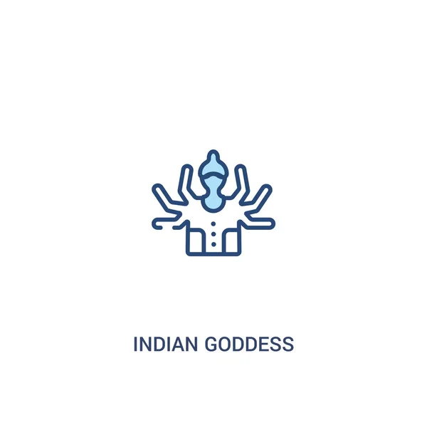 Indian goddess concept 2 colored icon. simple line element illus — Stock Vector