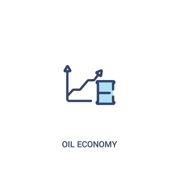 Concepto de economía petrolera 2 icono de color. elemento de línea simple illustra — Vector de stock