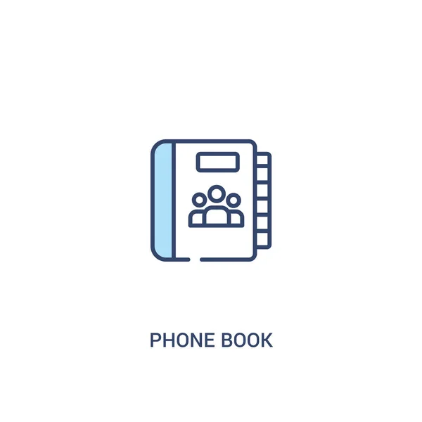 Telefoonboek concept 2 gekleurd pictogram. eenvoudig lijn element illustrat — Stockvector