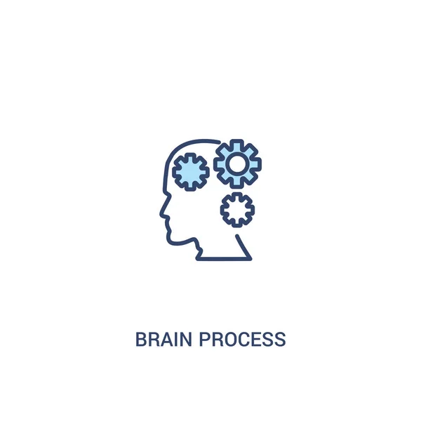 大脑过程概念 2 彩色图标。简单行元素 — 图库矢量图片