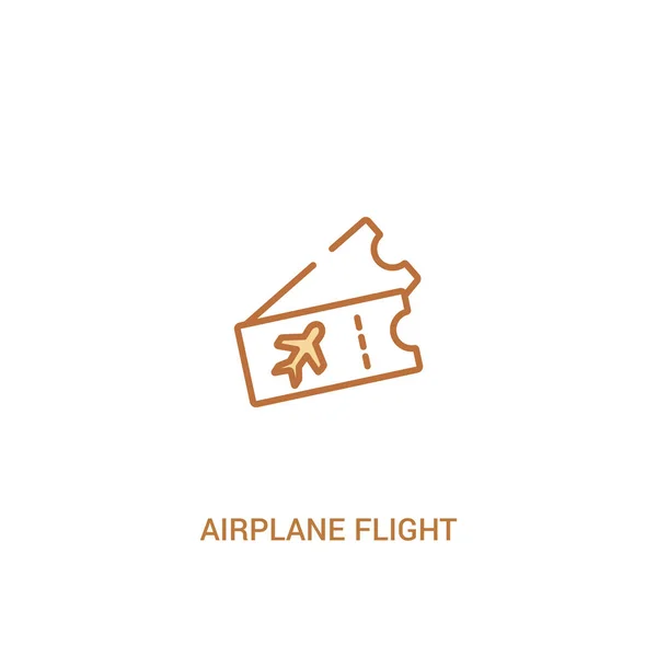 Airplane flight tickets concept 2 colored icon. simple line elem — Stock Vector