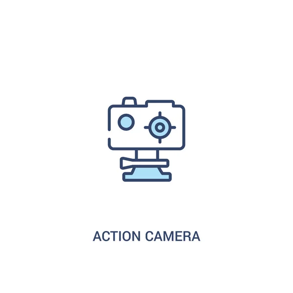 Conceito de câmera de ação 2 ícone colorido. elemento de linha simples illust — Vetor de Stock