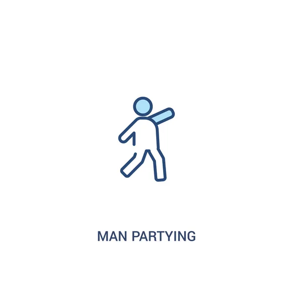 Mann Party Konzept 2 farbiges Symbol. einfaches Linienelement illustr — Stockvektor