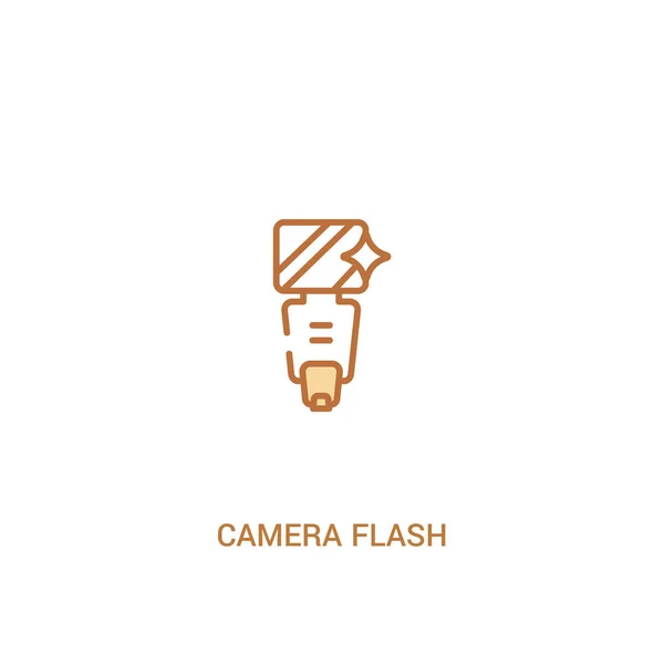 Concepto flash cámara 2 icono de color. elemento de línea simple illustr — Vector de stock