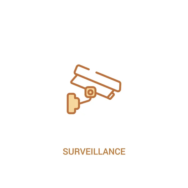 Concept de surveillance 2 icône de couleur. élément de ligne simple illustr — Image vectorielle