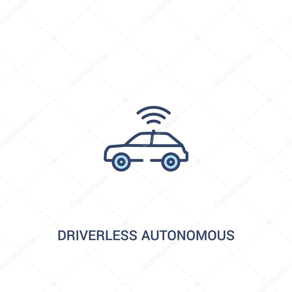 driverless autonomous car concept 2 colored icon. simple line el