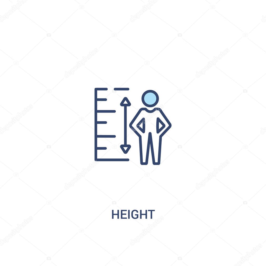 height concept 2 colored icon. simple line element illustration.