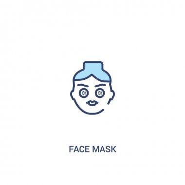 yüz maskesi kavramı 2 renkli simge. basit satır elemanı illustrati