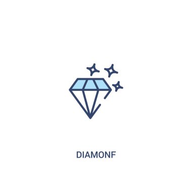 diamonf kavramı 2 renkli simge. basit çizgi elemanı illüstrasyon