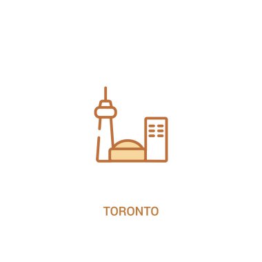 toronto concept 2 renkli simge. basit çizgi elemanı illüstrasyon
