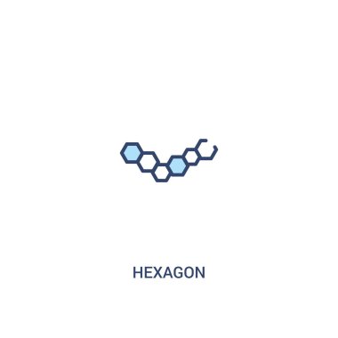 altıgen kavramı 2 renkli simge. basit çizgi elemanı illüstrasyon